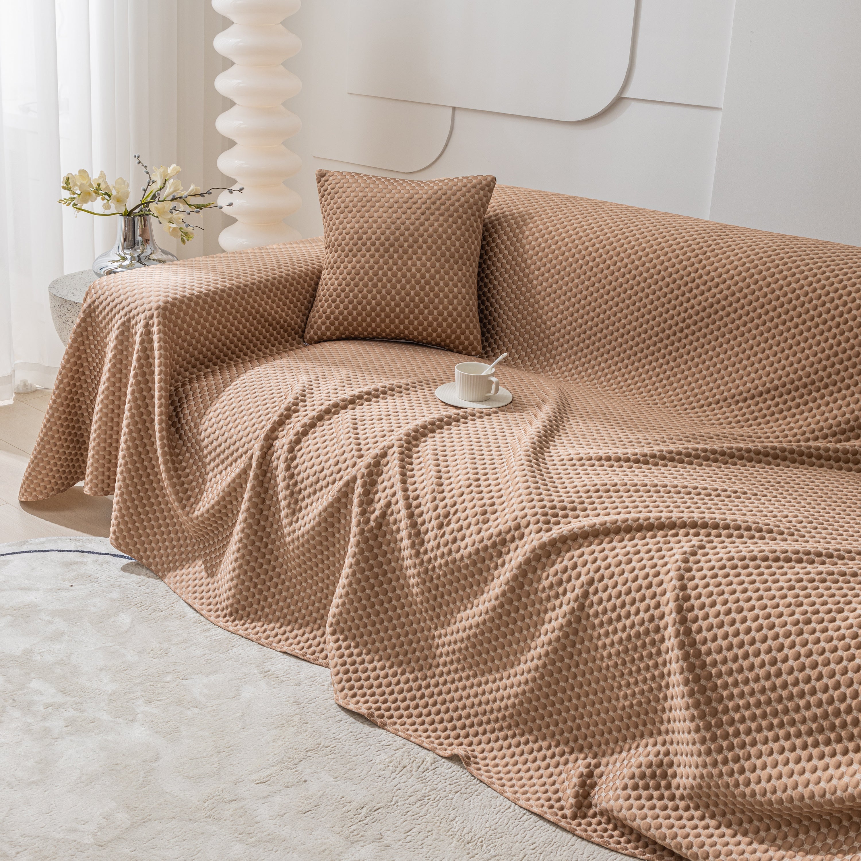 Fashion Granular Textured Sofa Couch Covers, L Shape Sectional Couch Covers, Sofa Covers For Living Room