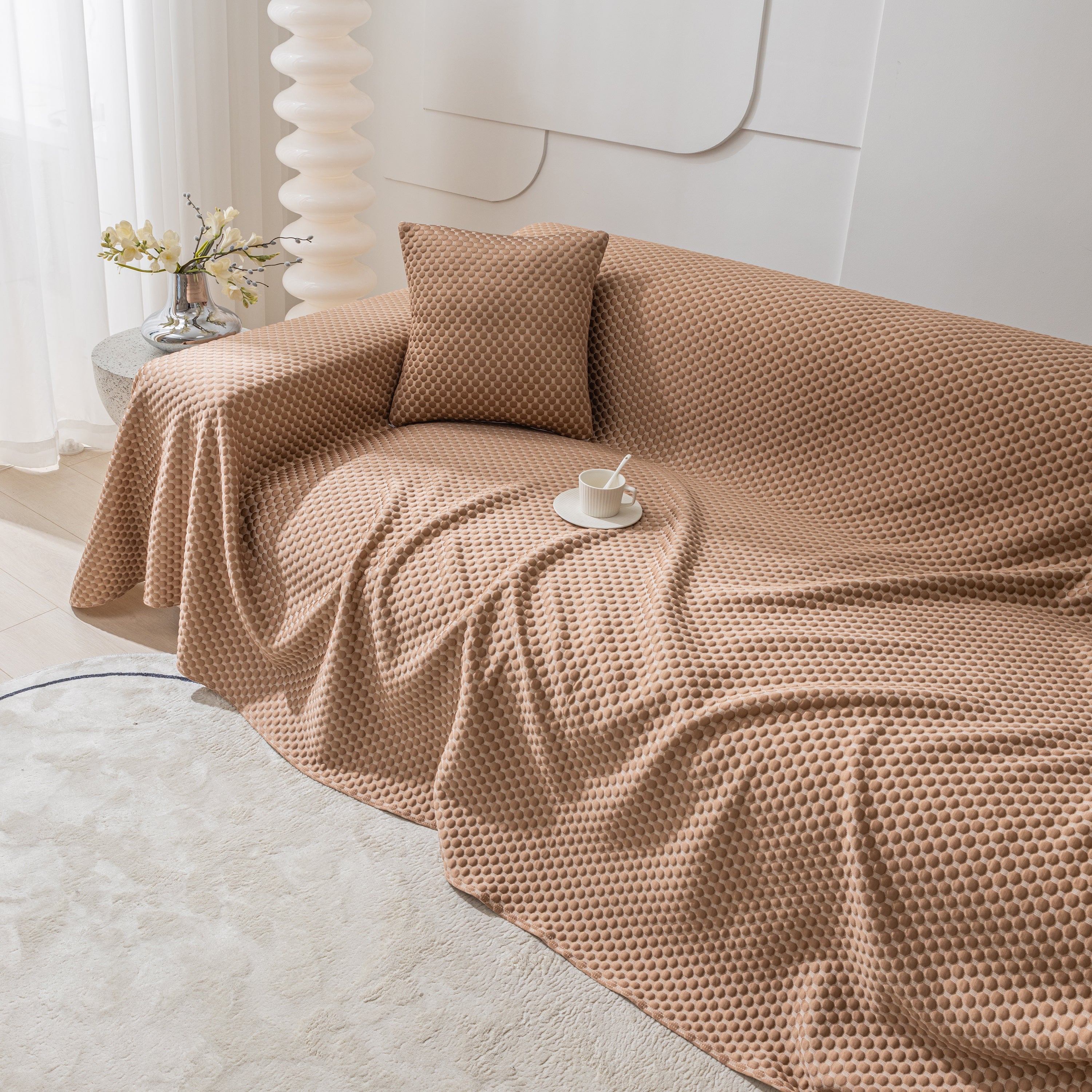 Fashion Granular Textured Sofa Couch Covers, L Shape Sectional Couch Covers, Sofa Covers For Living Room
