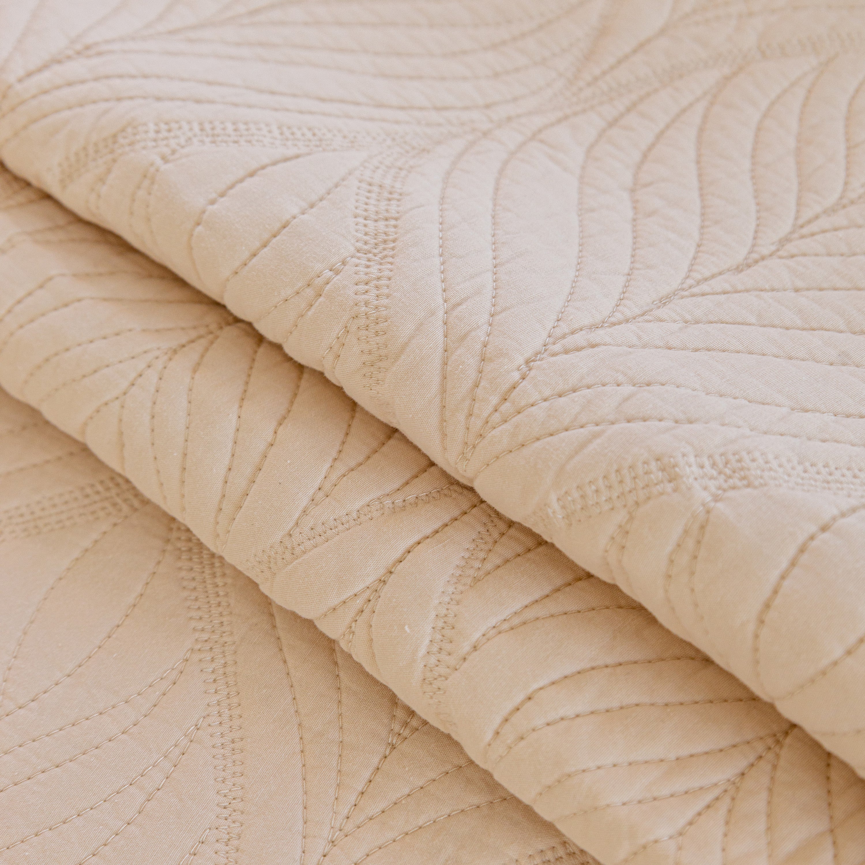 Leaf Vein Textured Cotton Quilted Sofa Slipcover, Non-slip Modular Couch Covers