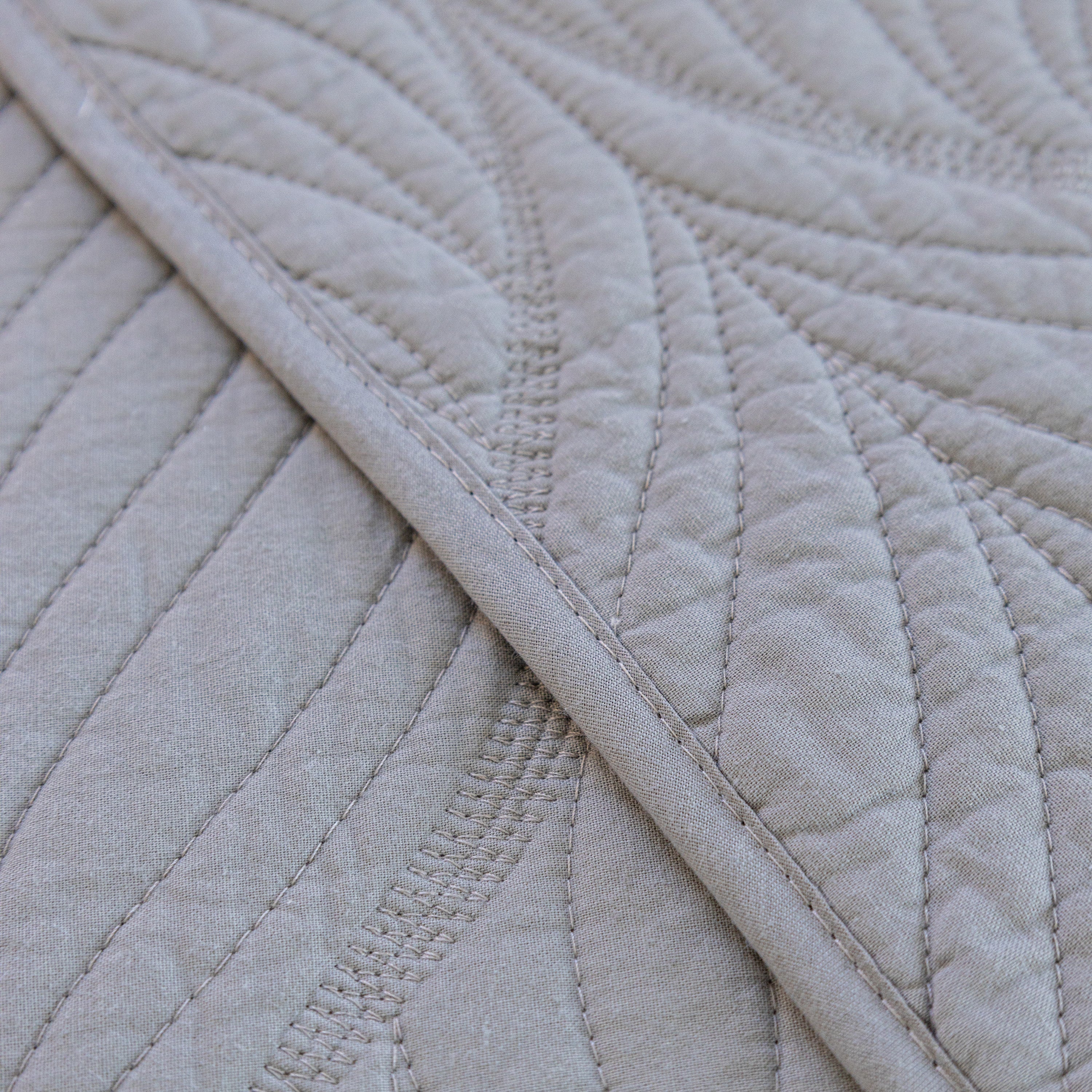 Leaf Vein Textured Cotton Quilted Sofa Slipcover, Non-slip Modular Couch Covers