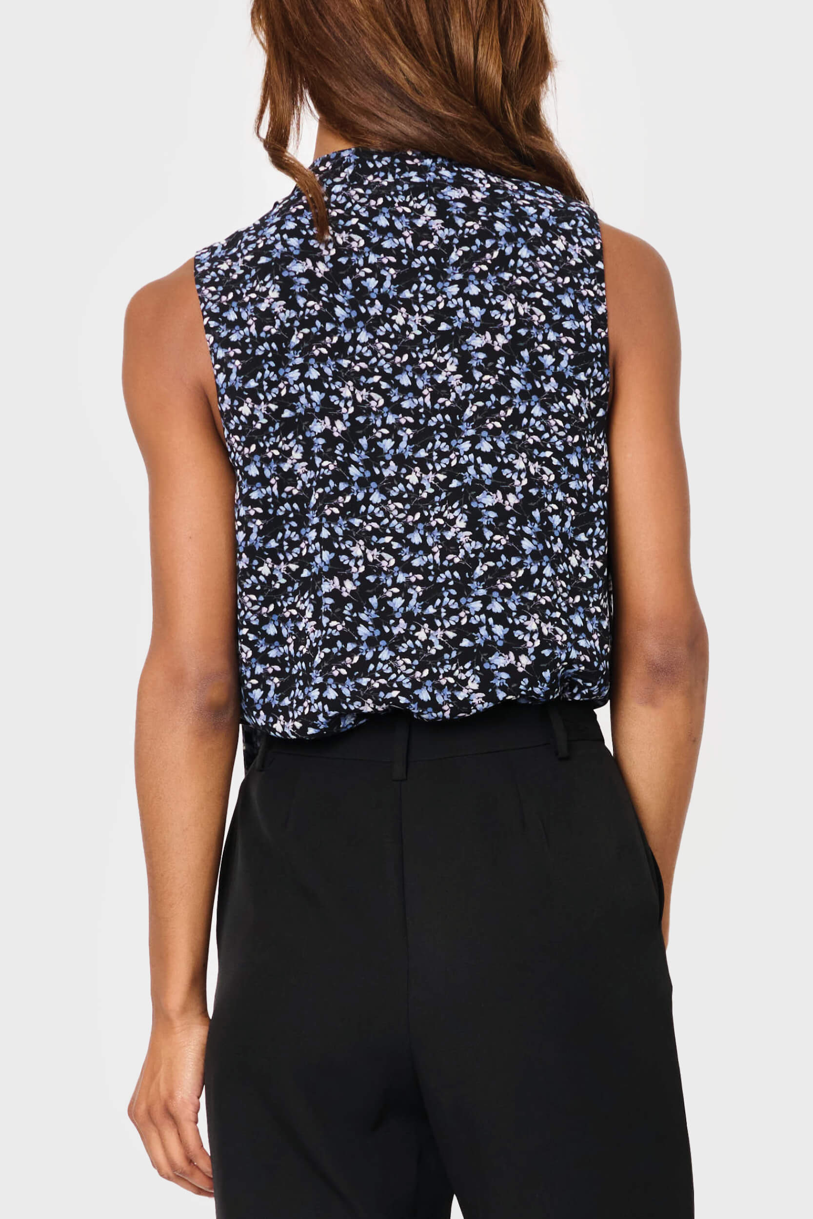 Tie Neck Sleeveless Surplice Bodysuit