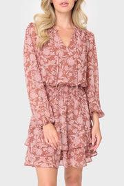 Long Sleeve Smocked Detail Dress