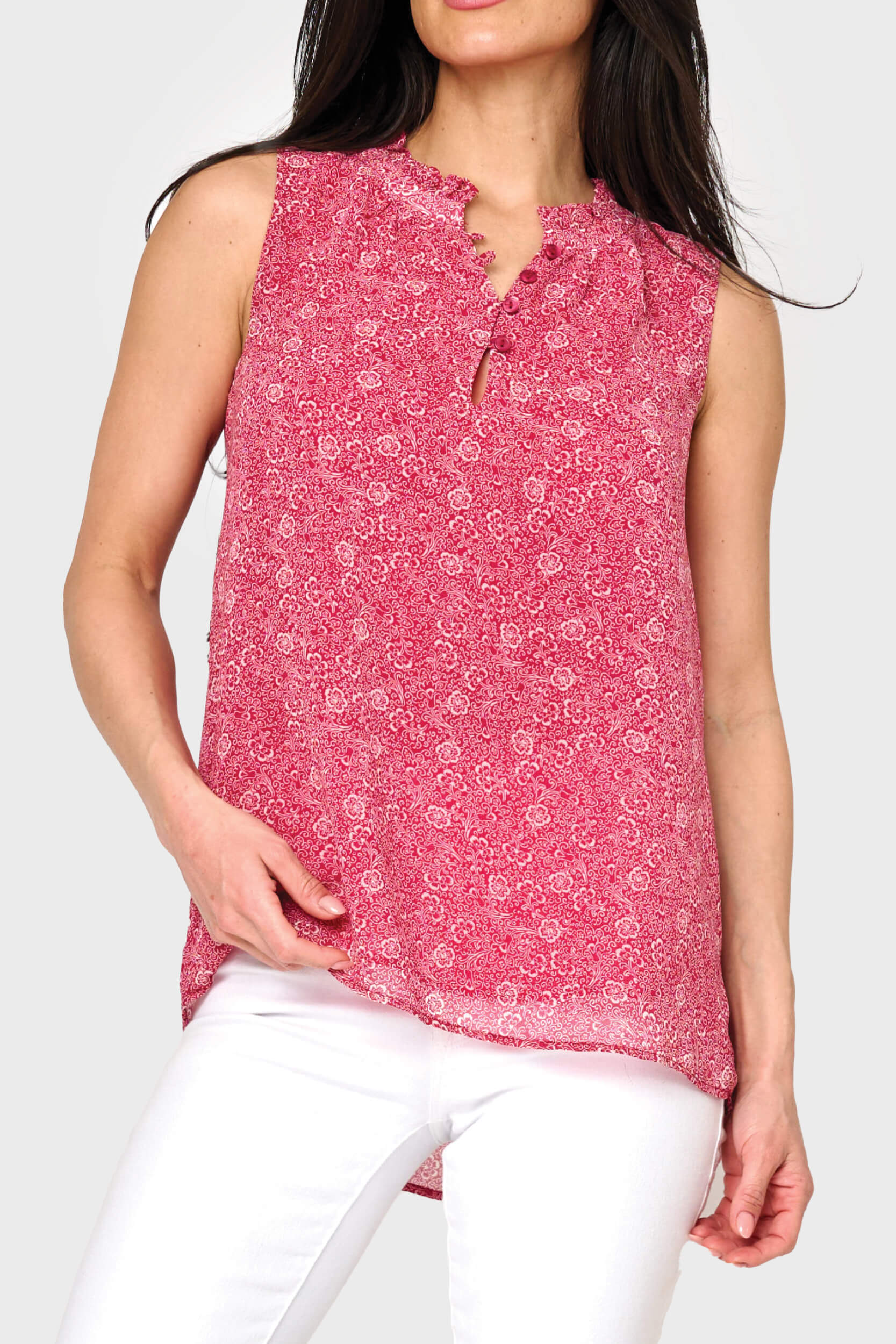 Respect The Ruffle Sleeveless Blouse