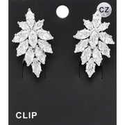 Marquise Cz Stone Embellished Evening Clip On Earrings