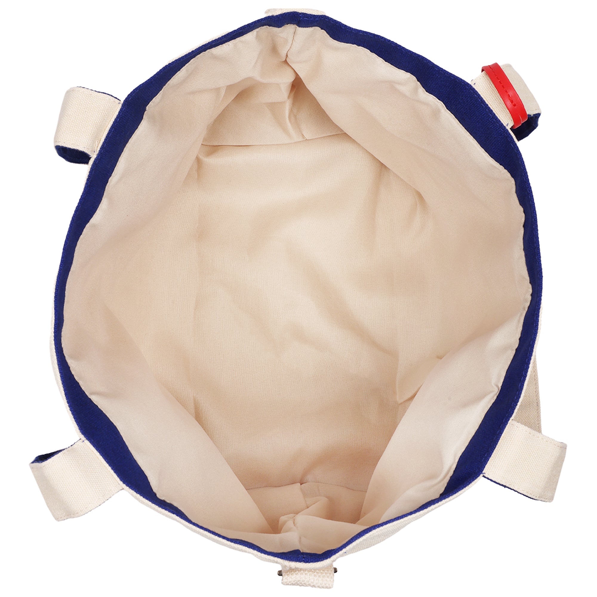 C & C California Lobster & Crab Print Cotton Canvas Tote With Contrast Trim & Pu Charm