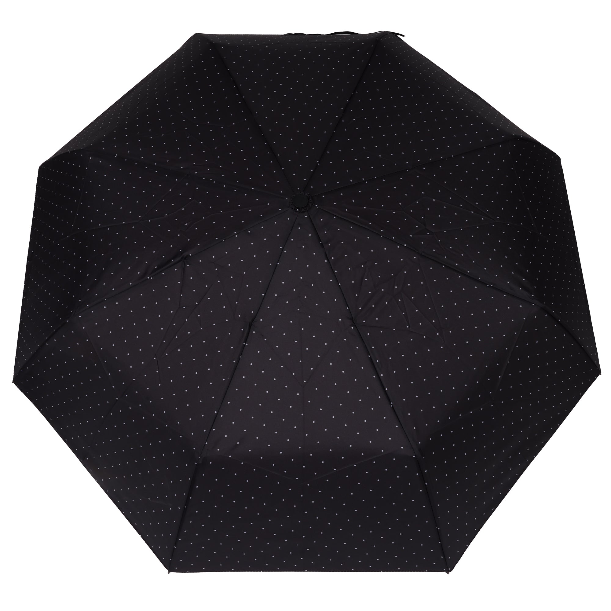 C & C California Pin Dot Printed Compact Umbrella With Automatic Open/close