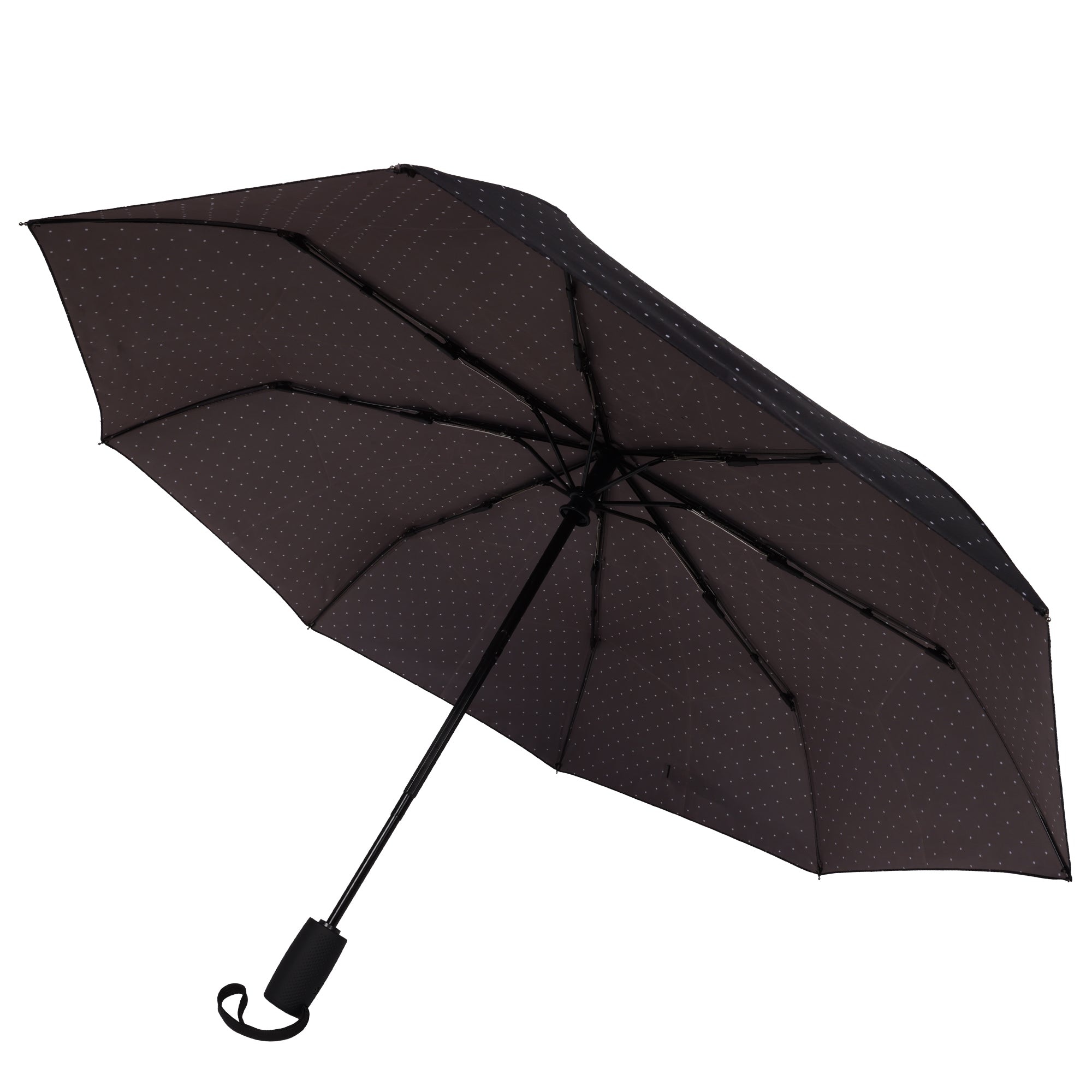 C & C California Pin Dot Printed Compact Umbrella With Automatic Open/close