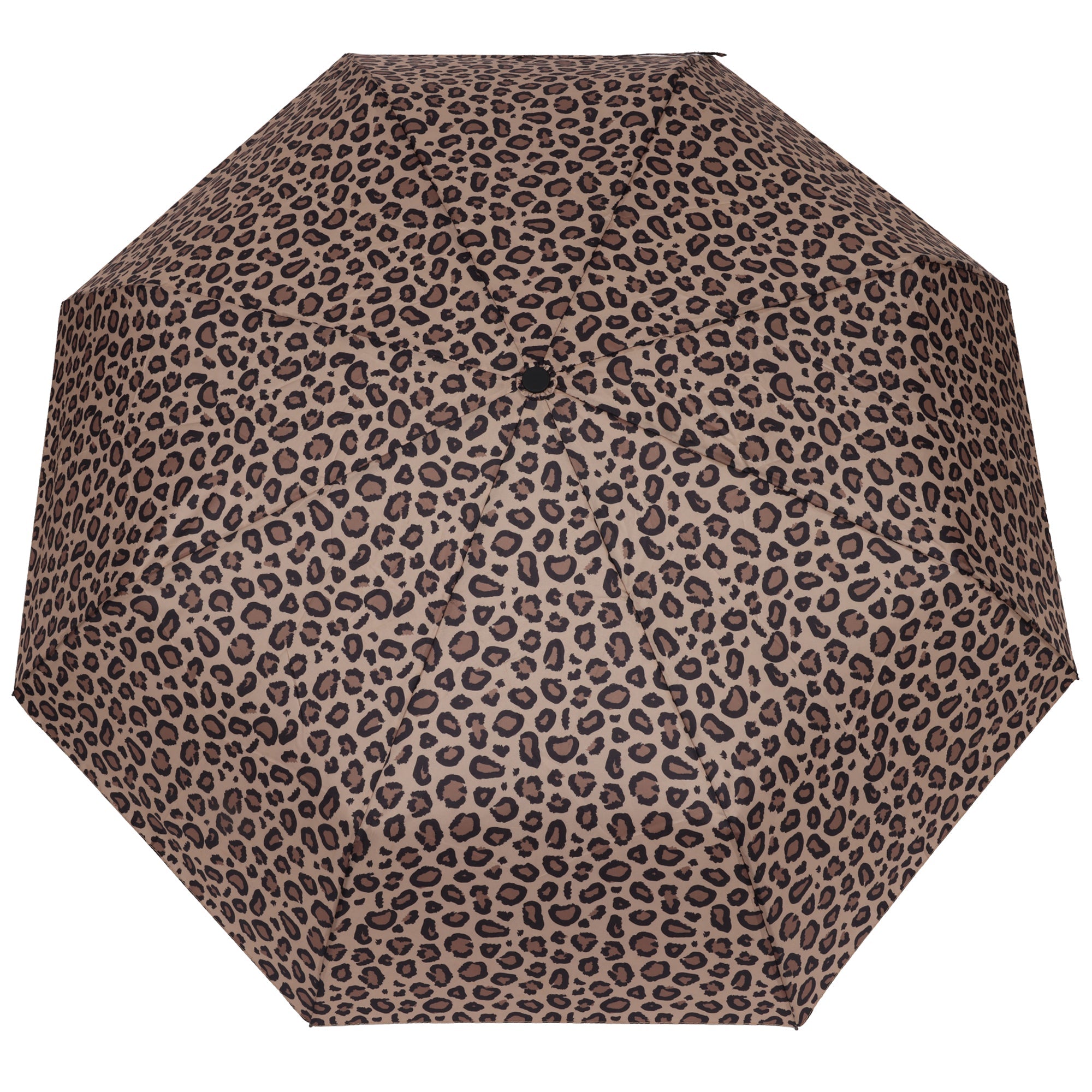 C & C California Leopard Printed Compact Umbrella With Automatic Open/close