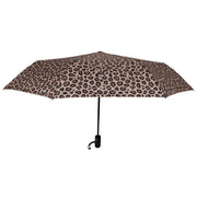 C & C California Leopard Printed Compact Umbrella With Automatic Open/close