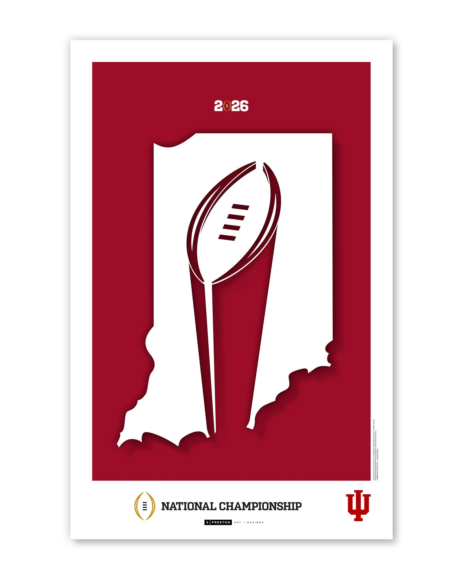 C Minimalist College Football Champions 2025 Limited Edition Art Print (Indiana)