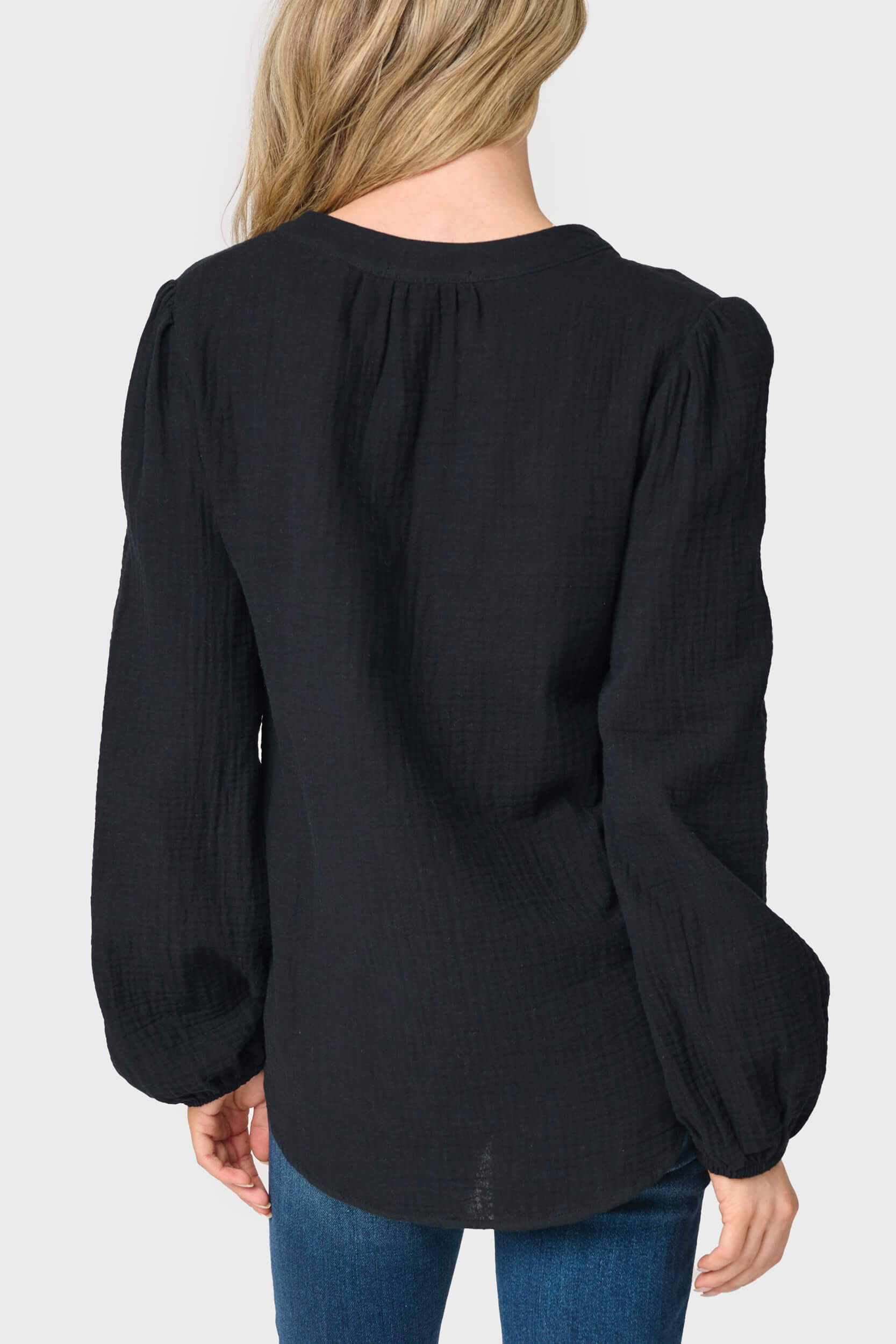 Meadow Bracelet Sleeve V-neck Gauze Top