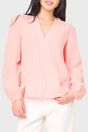Meadow Bracelet Sleeve V-neck Gauze Top