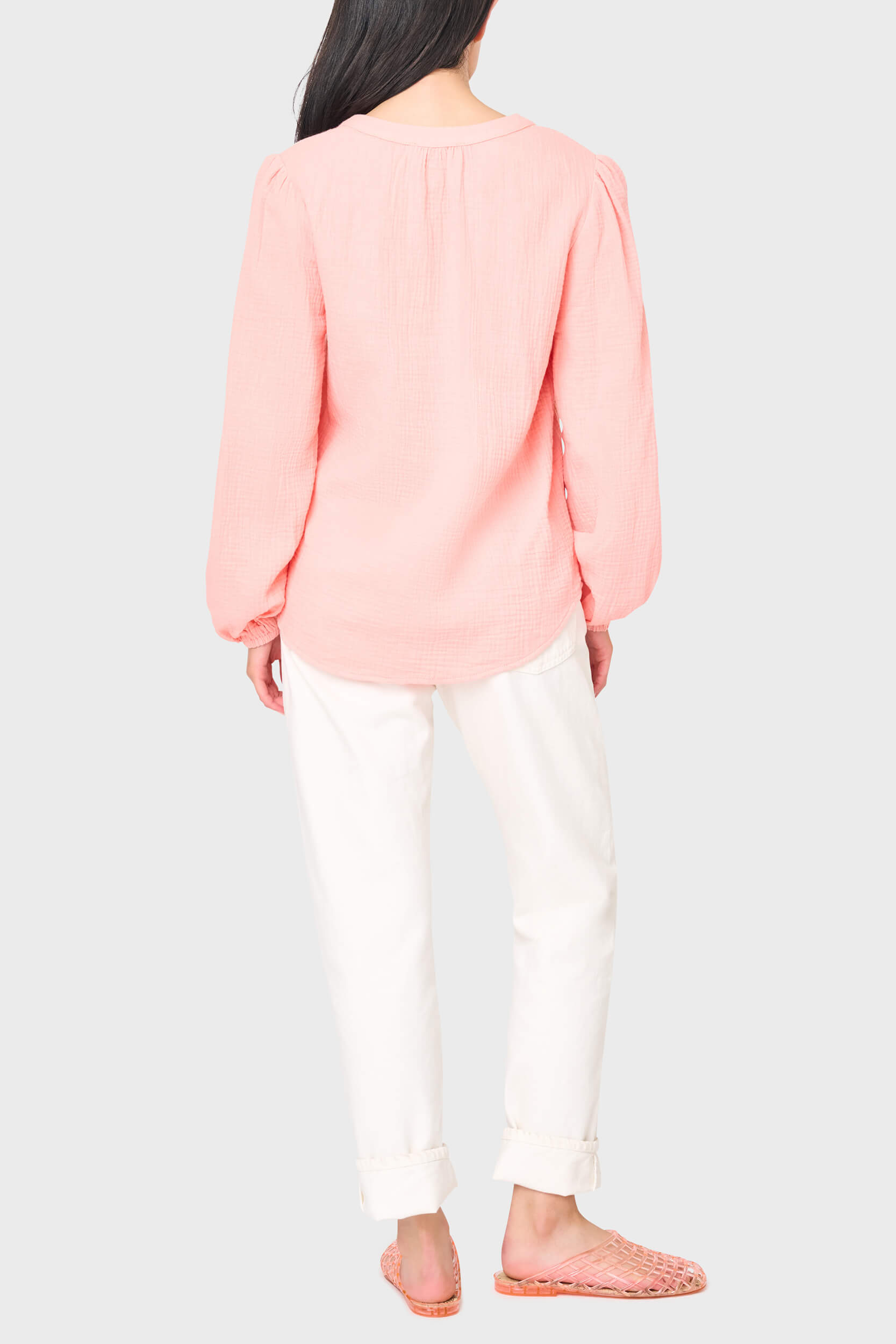Meadow Bracelet Sleeve V-neck Gauze Top