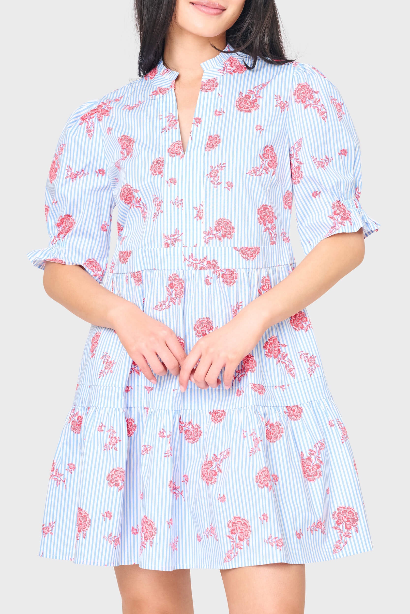 Puff Elbow Sleeve Decked Out Day Dress