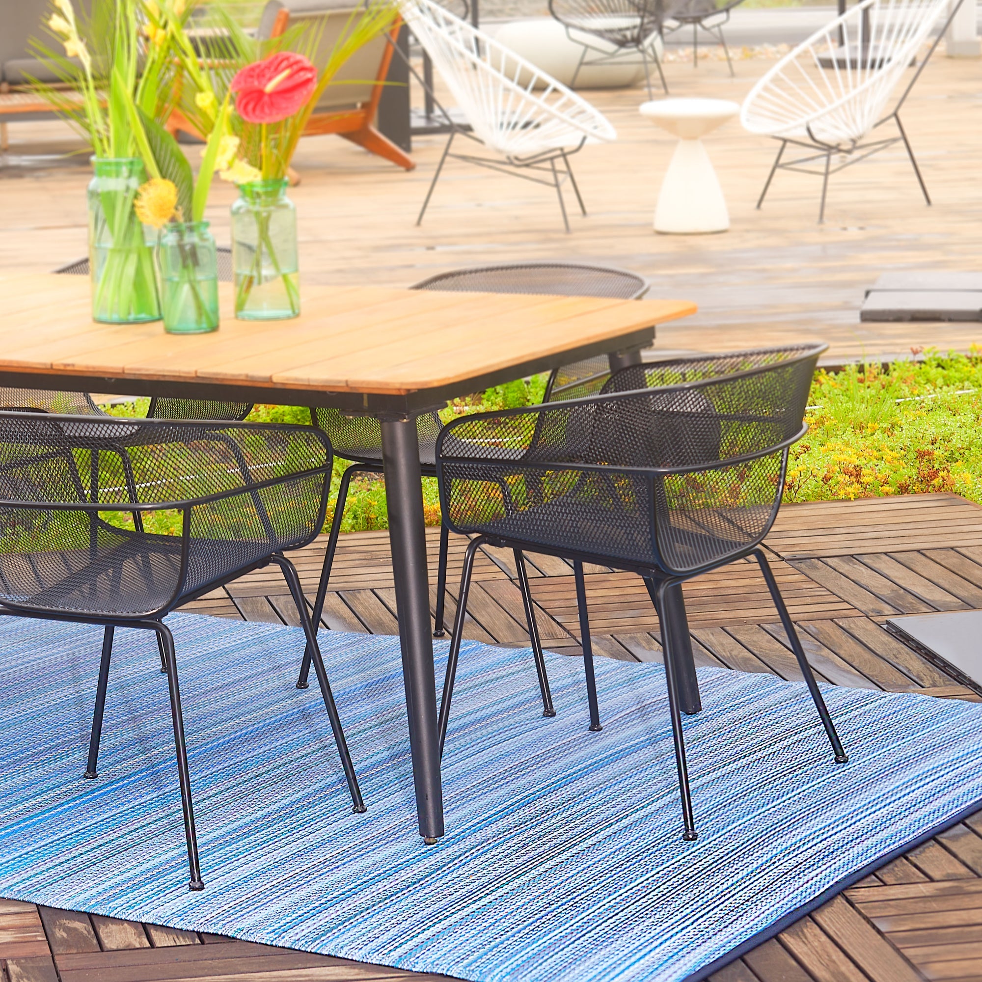 Cancun - Indigo Outdoor Rug For Patio
