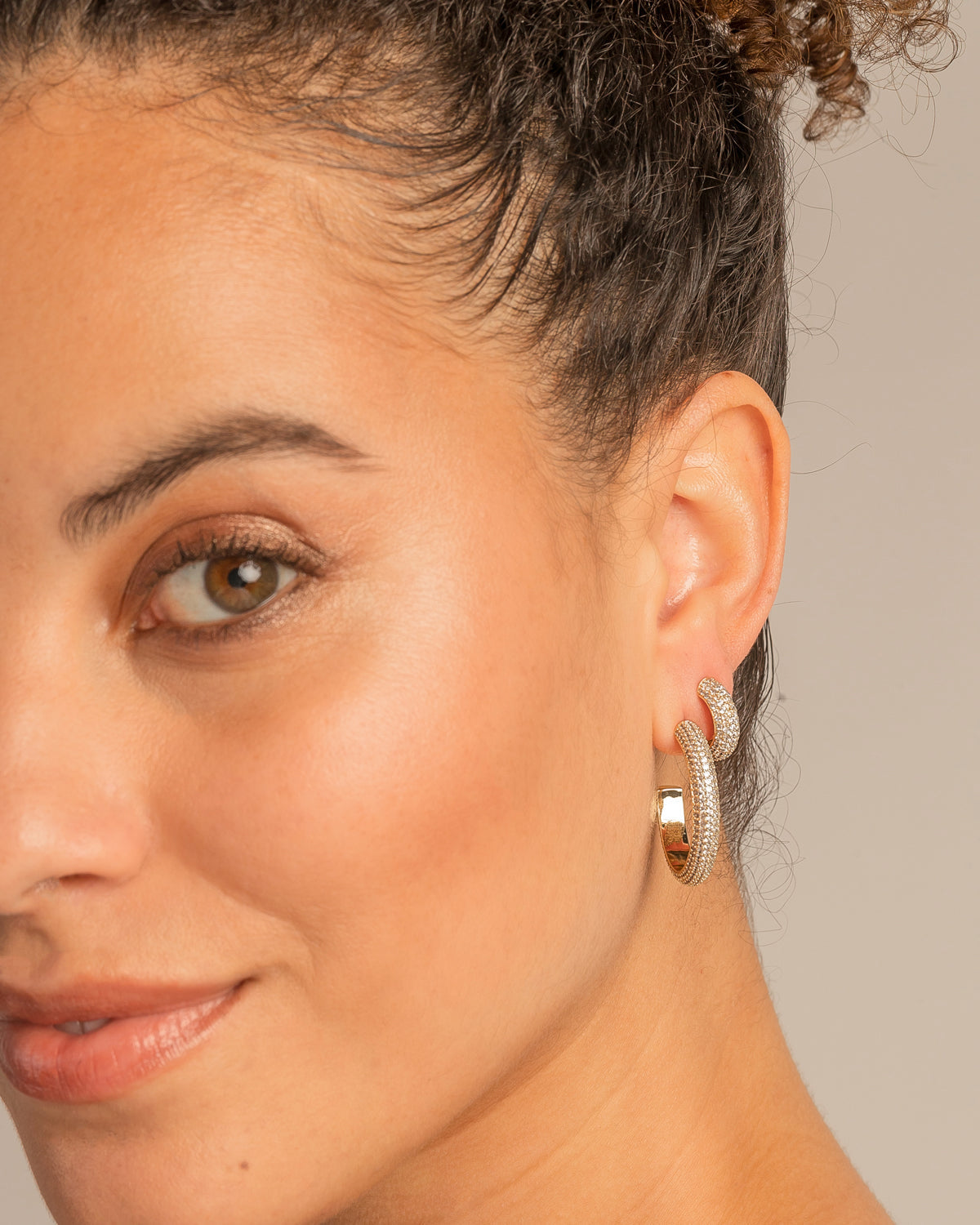 Unstoppable Pave Midi Hoop Earrings