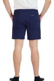 Everyday Stretch Shorts With A Comfortable Built-in Liner- Denim Style- Navy