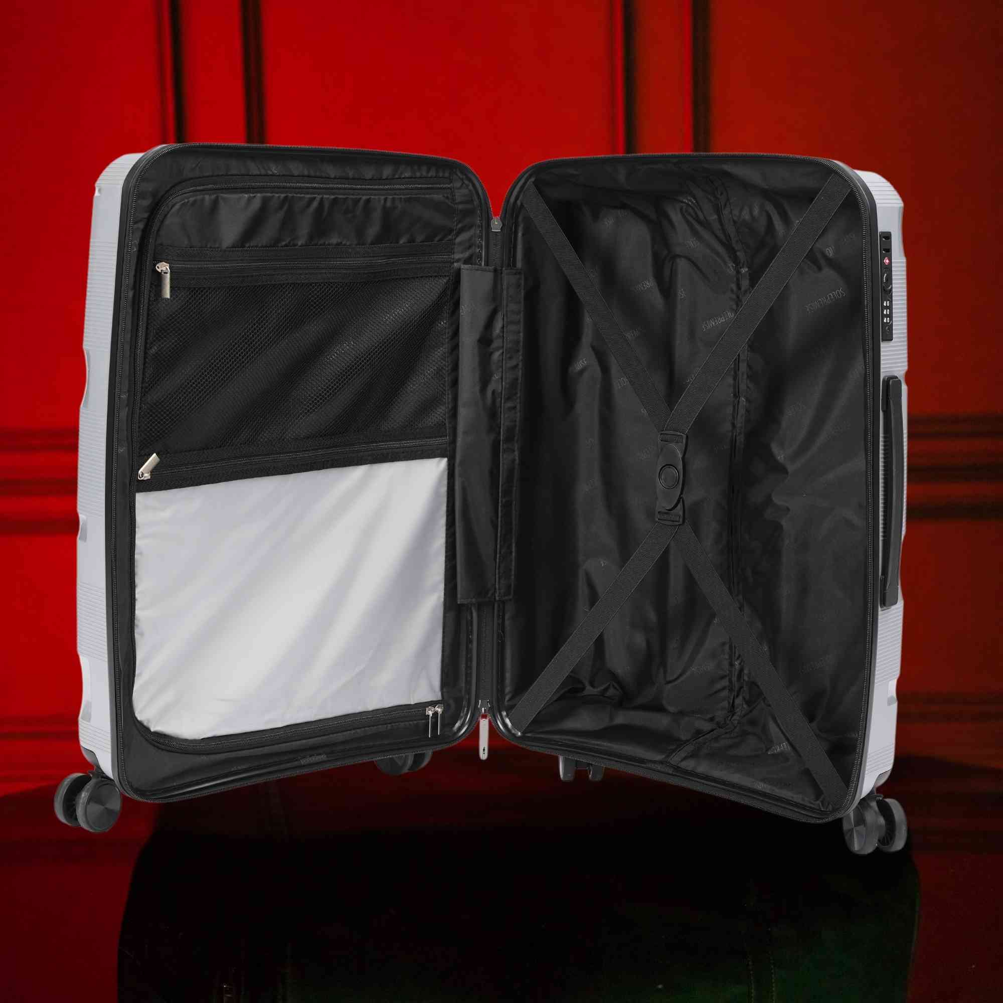 20-inch Silver Carry-on Hardcase Roller Luggage