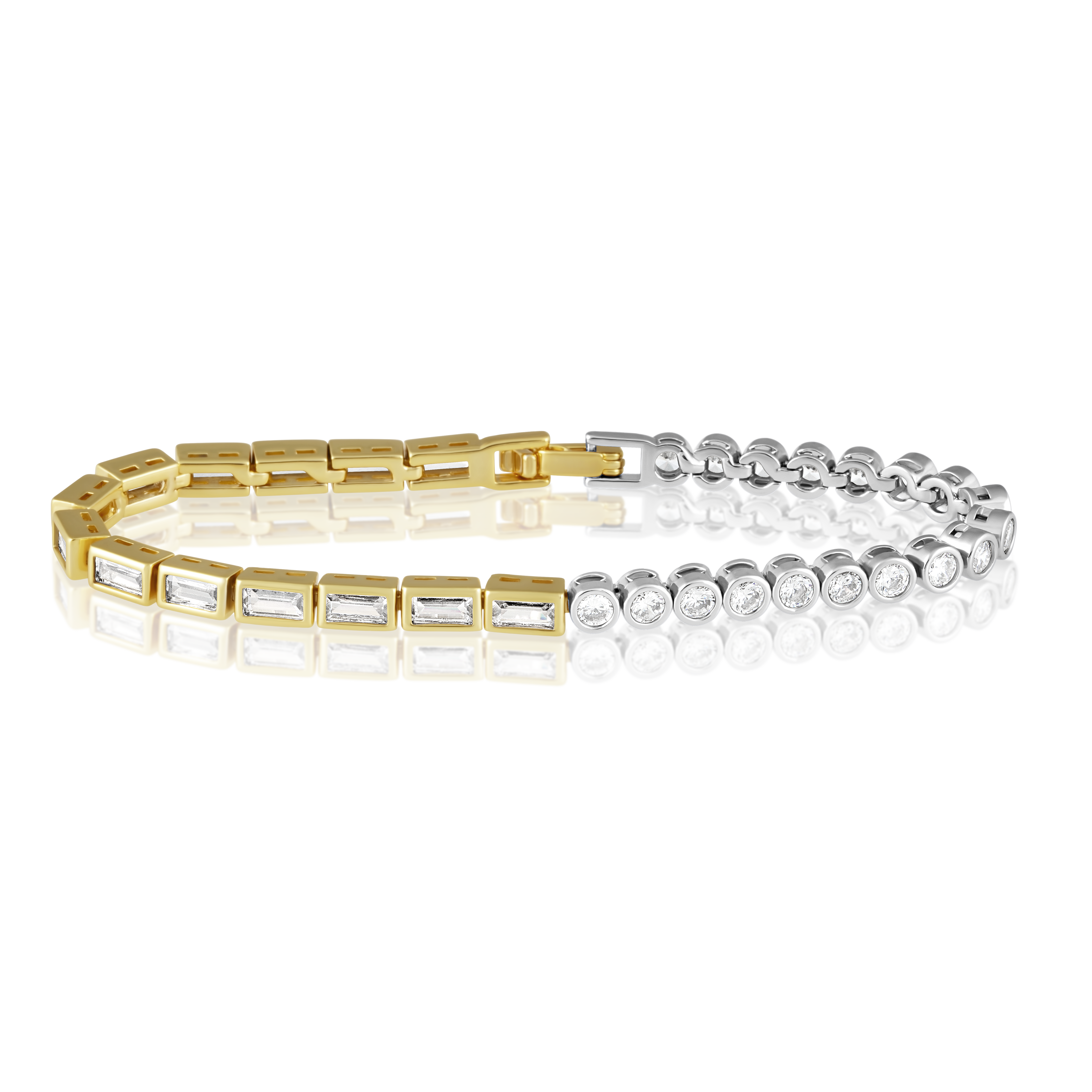 Adrian Two-tone Bezel Tennis Bracelet