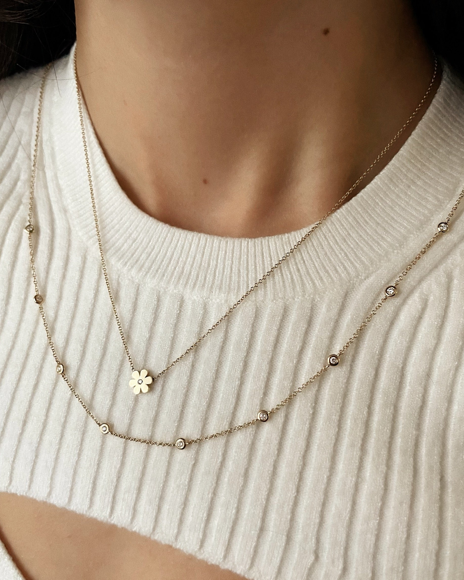 Zoe Lev Diamond Flower Necklace