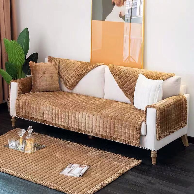 Slipcover Kas Plush Sofa Towel Enhances Living Room Decor With Non-slip Protection For Furniture