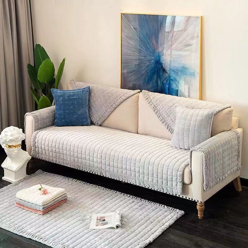 Slipcover Kas Plush Sofa Towel Enhances Living Room Decor With Non-slip Protection For Furniture