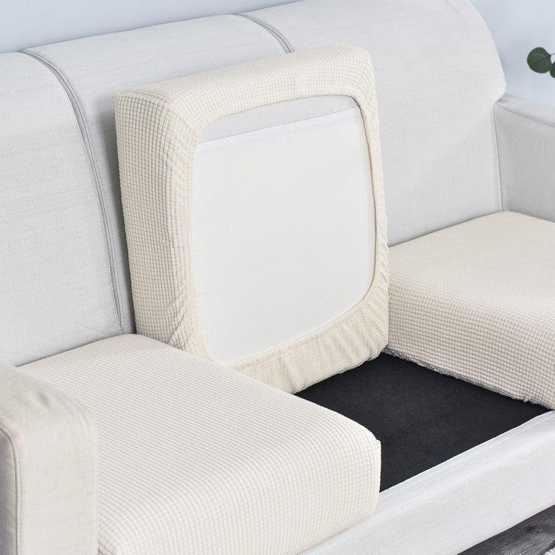 Elastic L-shaped Sofa Slipcover For Living Room, Velvet Plush Couch Covers For Chaise Longue Seats
