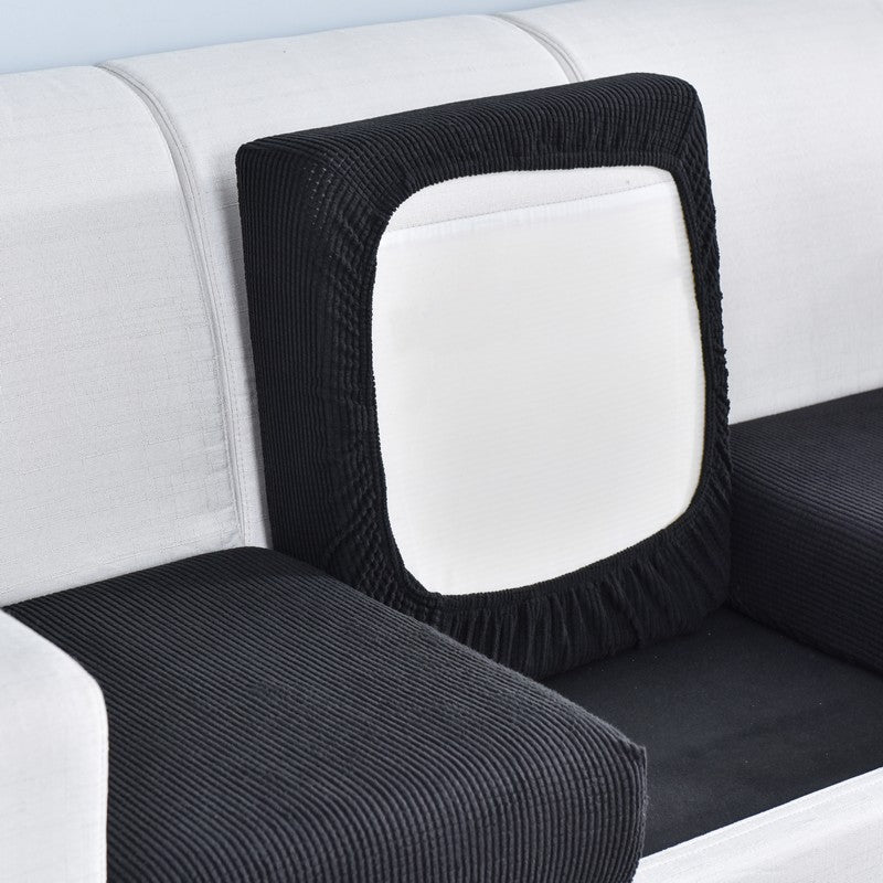 Elastic L-shaped Sofa Slipcover For Living Room, Velvet Plush Couch Covers For Chaise Longue Seats