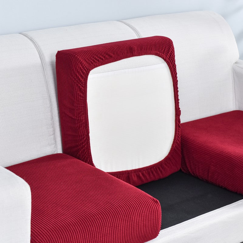 Elastic L-shaped Sofa Slipcover For Living Room, Velvet Plush Couch Covers For Chaise Longue Seats