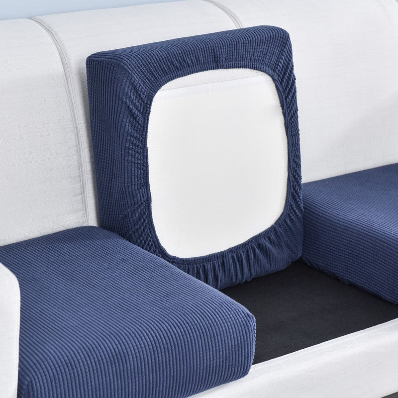 Elastic L-shaped Sofa Slipcover For Living Room, Velvet Plush Couch Covers For Chaise Longue Seats
