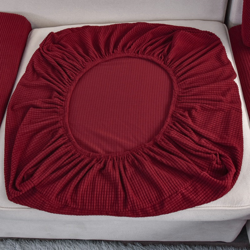 Elastic L-shaped Sofa Slipcover For Living Room, Velvet Plush Couch Covers For Chaise Longue Seats