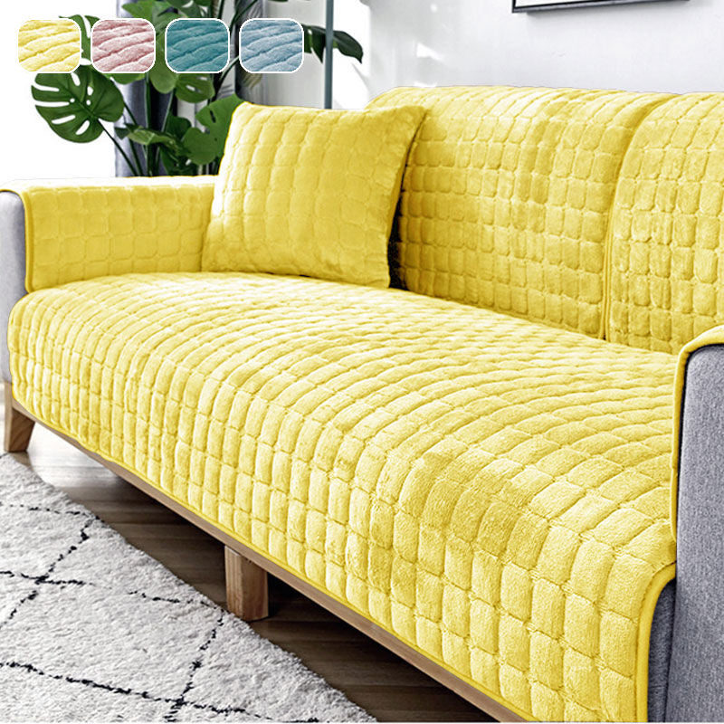 Sofa Cushion Plush Winter Thick Non-slip Sofa Cushion Sofa Towel Flannel Cushion Universal Sofa Decoration Cover