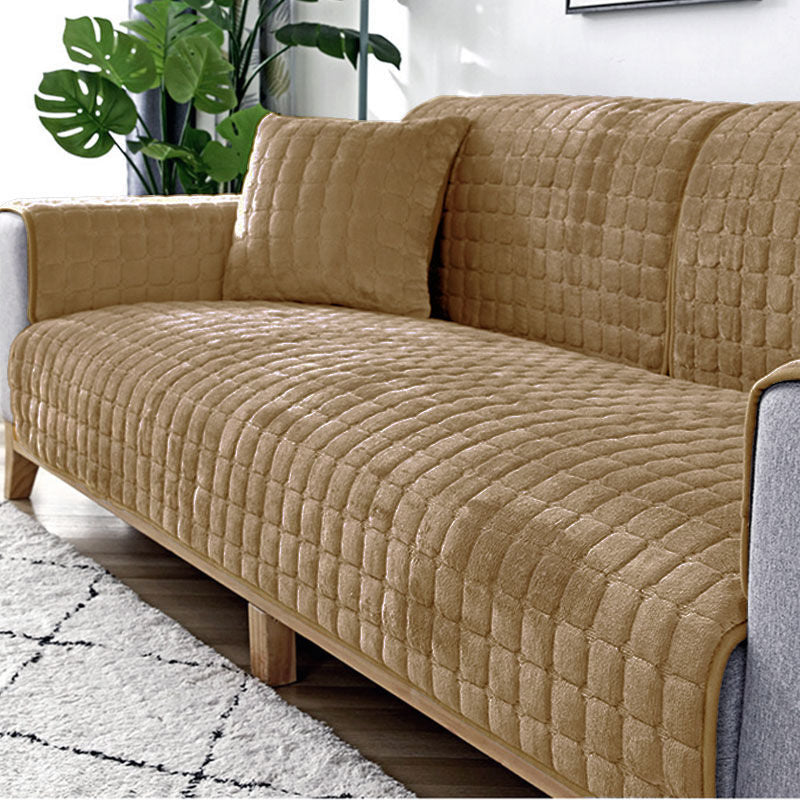 Sofa Cushion Plush Winter Thick Non-slip Sofa Cushion Sofa Towel Flannel Cushion Universal Sofa Decoration Cover