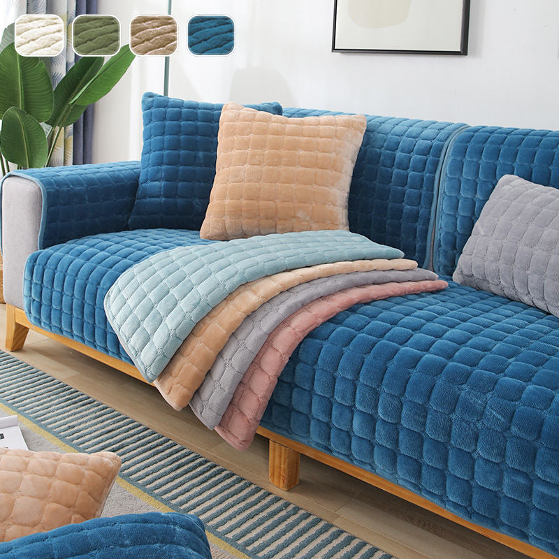 Sofa Cushion Plush Winter Thick Non-slip Sofa Cushion Sofa Towel Flannel Cushion Universal Sofa Decoration Cover