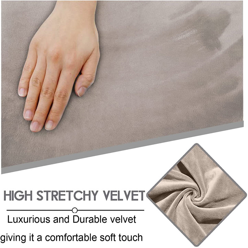 Kas Elastic Recliner Sofa Cover In Velvet Fabric - Fits 1/2/3/4 Seats - Ideal For Lazy Boy Recliner Chairs