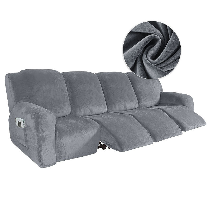 Kas Elastic Recliner Sofa Cover In Velvet Fabric - Fits 1/2/3/4 Seats - Ideal For Lazy Boy Recliner Chairs