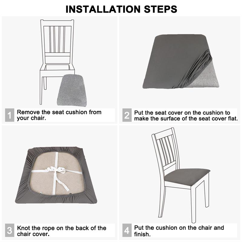 Water-repellent Dining Room Chair Cover Spandex Elastic Removable Seat Covers