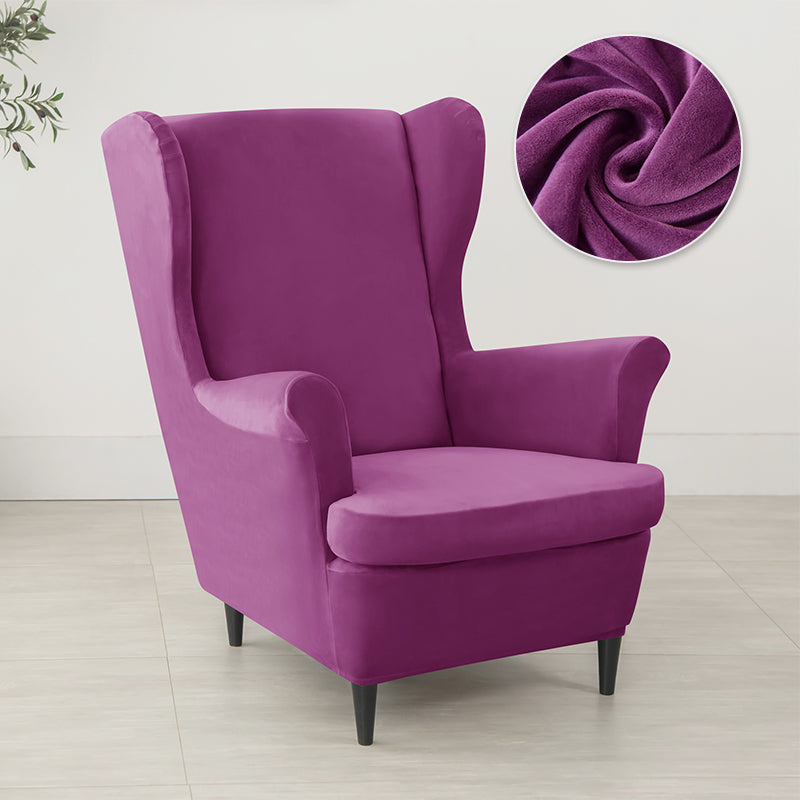 Velvet Wing Chair Cover Stretch Spandex Wingback Chair Cover Elastic Armchair Cover Sofa Covers With Seat Cushion Cover
