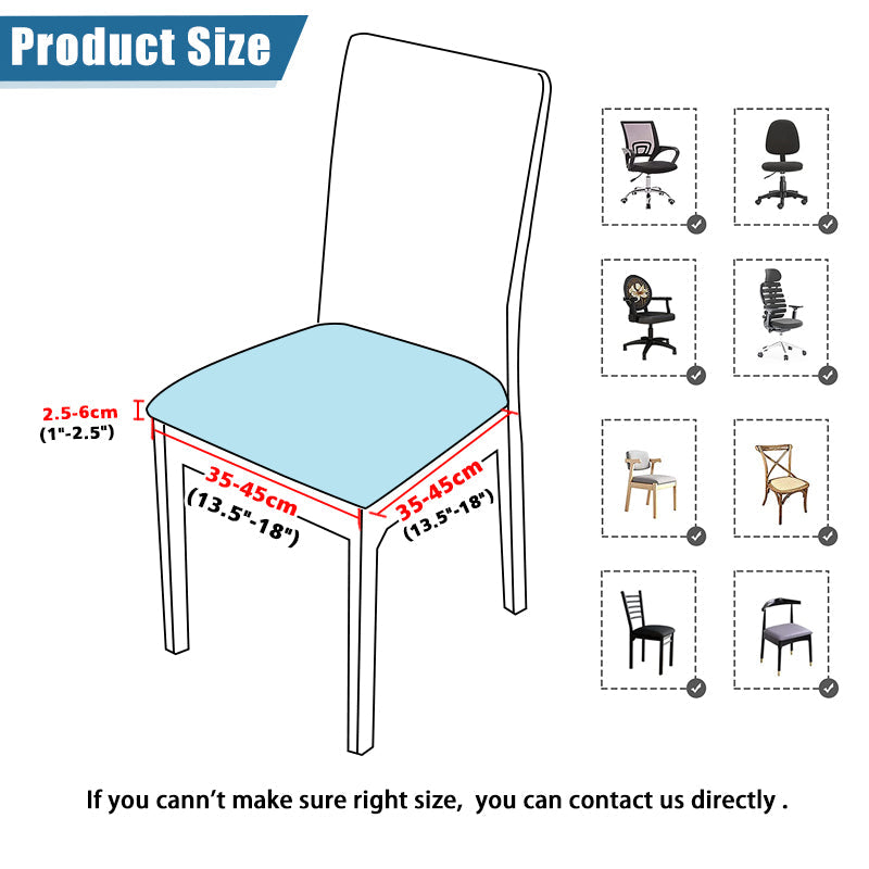 Waterproof Pu Leather Square Chair Seat Cover Kitchen Dining Seat Slipcovers