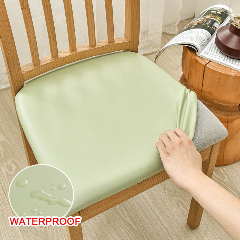 Waterproof Pu Leather Square Chair Seat Cover Kitchen Dining Seat Slipcovers