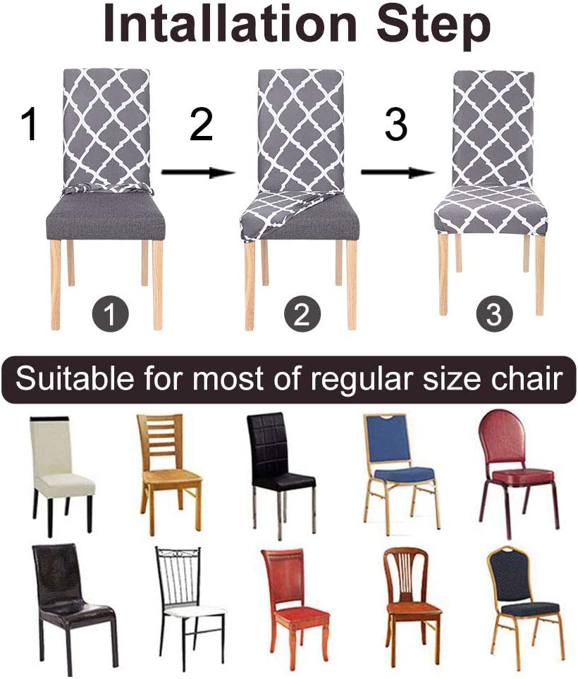 Kas Geometry Chair Cover Elastic Chair Covers Spandex Stretch Anti-dirty Removable Dining Office Chair Case