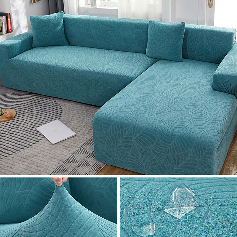 Waterproof Sofa Covers For 1/2/3/4 Seater Jacquard Solid Couches Elastic L Shaped Sofa Cover For Living Room Armchair And Couch