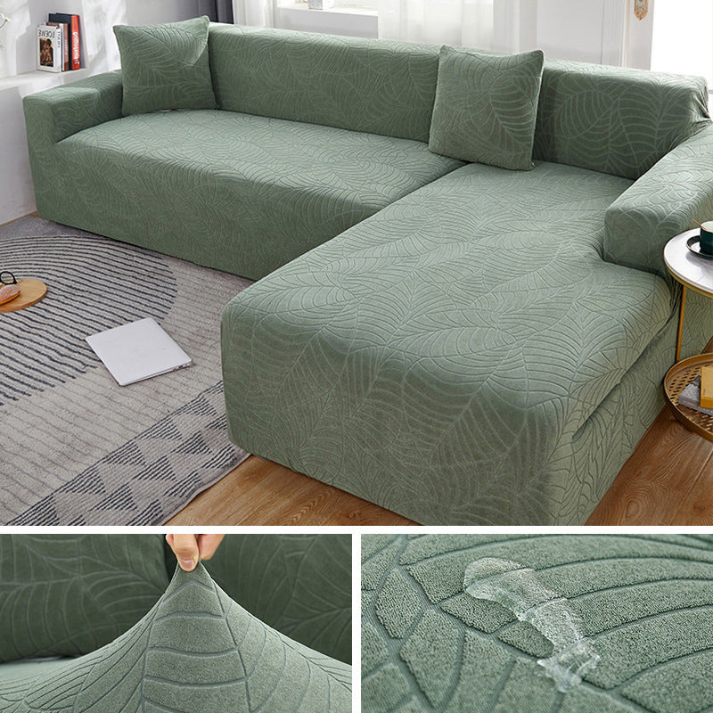 Waterproof Sofa Covers For 1/2/3/4 Seater Jacquard Solid Couches Elastic L Shaped Sofa Cover For Living Room Armchair And Couch