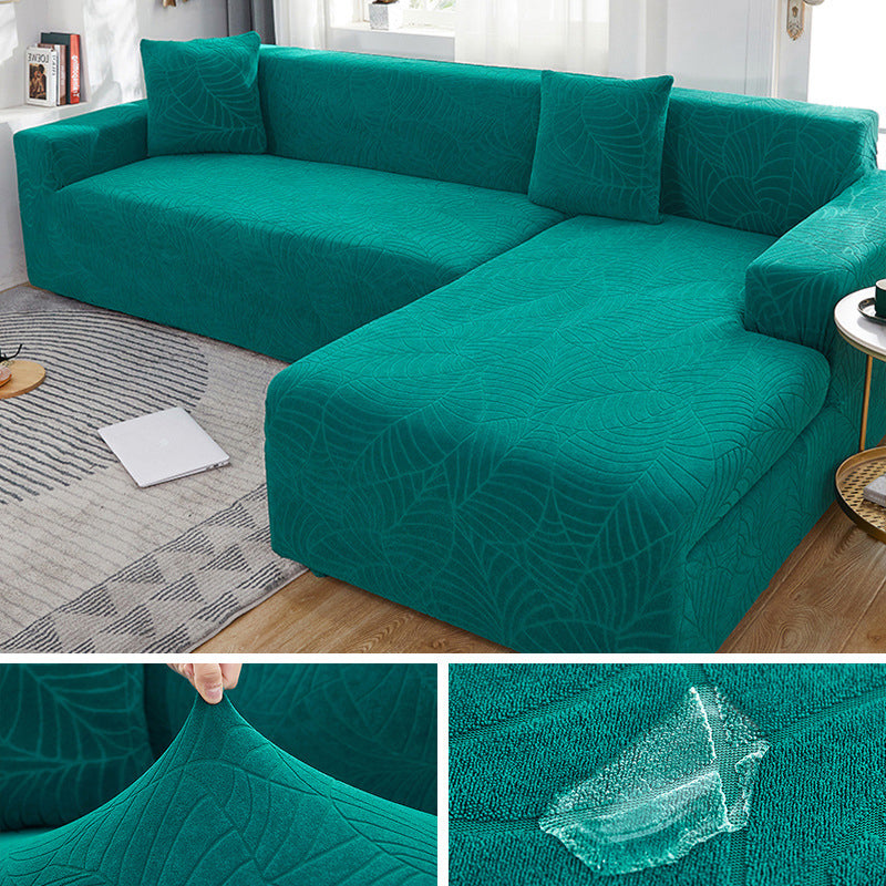 Waterproof Sofa Covers For 1/2/3/4 Seater Jacquard Solid Couches Elastic L Shaped Sofa Cover For Living Room Armchair And Couch