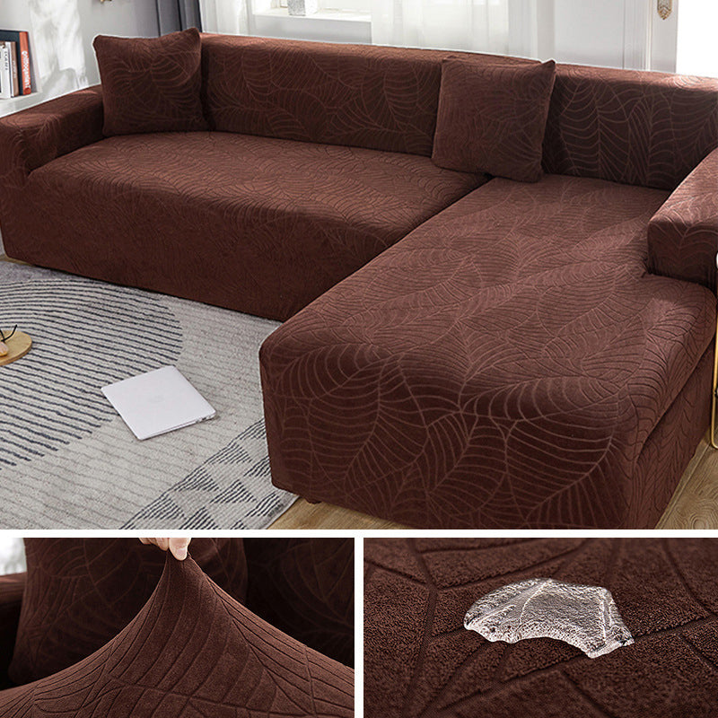 Waterproof Sofa Covers For 1/2/3/4 Seater Jacquard Solid Couches Elastic L Shaped Sofa Cover For Living Room Armchair And Couch