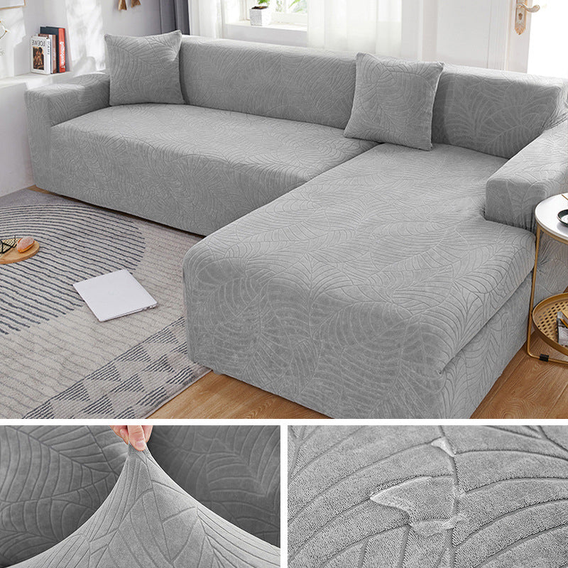 Waterproof Sofa Covers For 1/2/3/4 Seater Jacquard Solid Couches Elastic L Shaped Sofa Cover For Living Room Armchair And Couch
