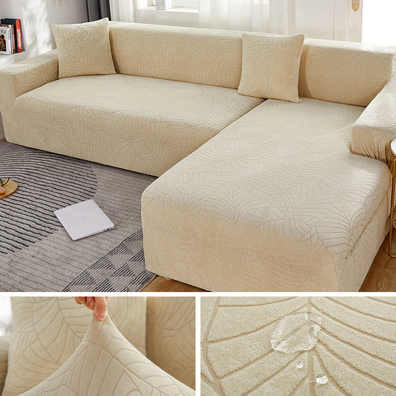 Waterproof Sofa Covers For 1/2/3/4 Seater Jacquard Solid Couches Elastic L Shaped Sofa Cover For Living Room Armchair And Couch