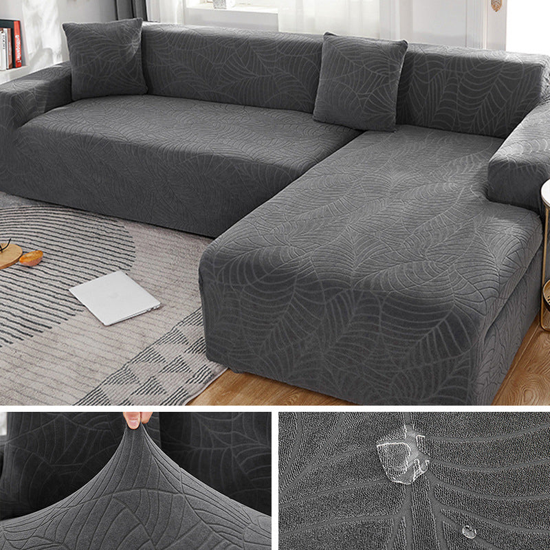 Waterproof Sofa Covers For 1/2/3/4 Seater Jacquard Solid Couches Elastic L Shaped Sofa Cover For Living Room Armchair And Couch