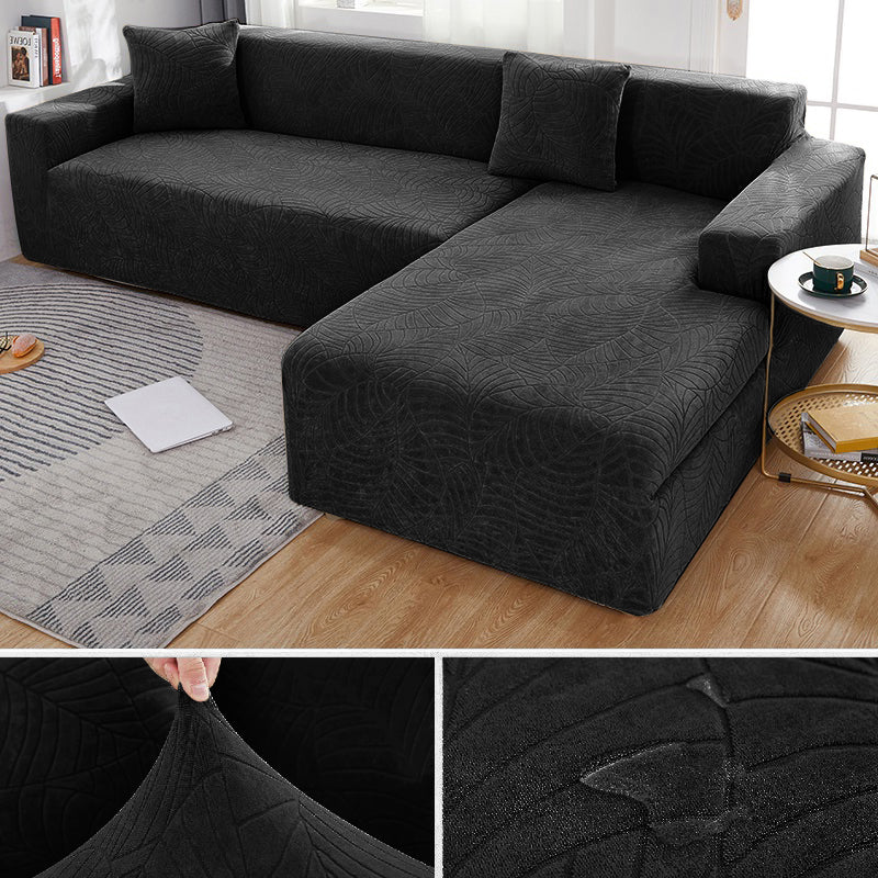 Waterproof Sofa Covers For 1/2/3/4 Seater Jacquard Solid Couches Elastic L Shaped Sofa Cover For Living Room Armchair And Couch