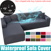 Water Resistant Sofa Cover For Living Room - Elastic Solid L Shaped Corner Sofa Cover - Fits 1/2/3/4 Seater Sofa, Couch, Armchair